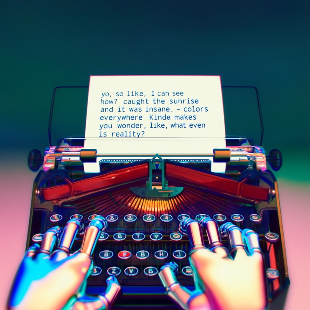 Robot on a typewriter